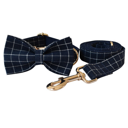 Gentleman Blue-Navy Hundehalsband-Set