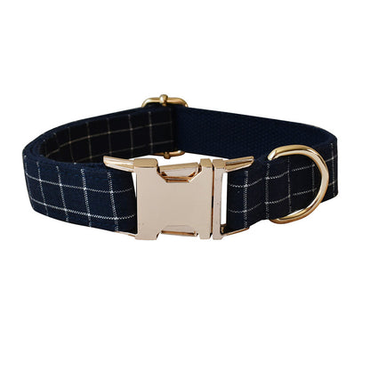 Gentleman Blue-Navy Hundehalsband-Set