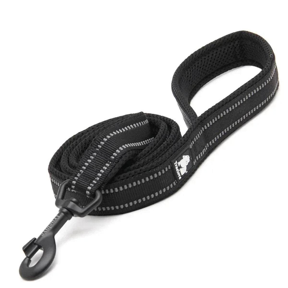 Ergonomisch gepolsterte Hundeleine in Schwarz